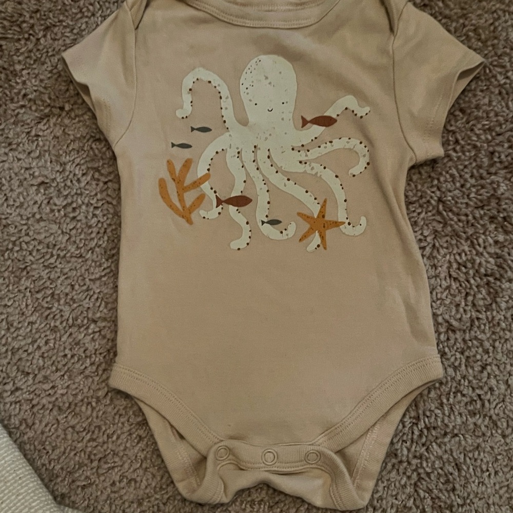 Adorable Tan Octopus Infant Bodysuit